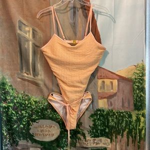 Wrap one piece bathing suit bodysuit